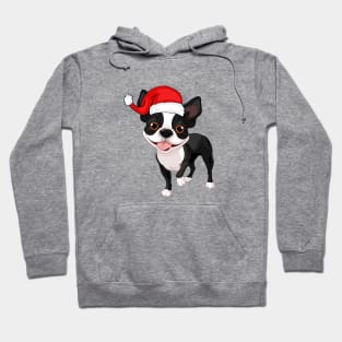 Santa Boston Terrier Cartoon Dog Hoodie